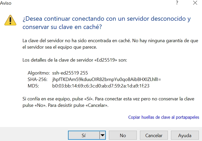 Archivo:WinSCP Clave SSH Servidor AWS Debian.jpg